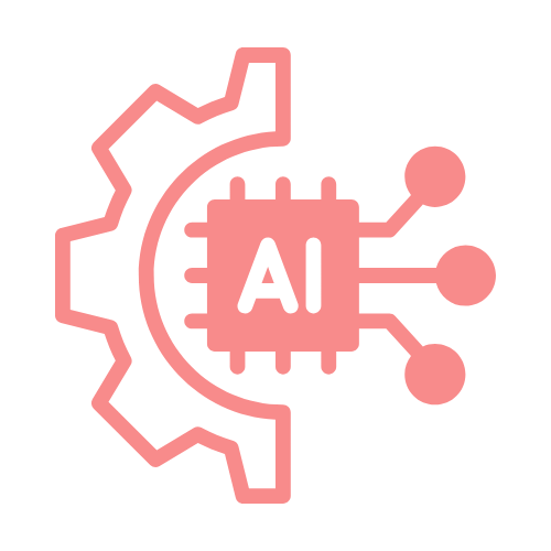 Gear and circuit with "AI" text, symbolizing artificial intelligence.