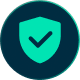 Shield icon with a checkmark inside.