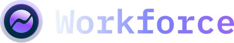 Purple gradient logo with a chart icon next to the word "Workforce".