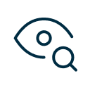 Eye with magnifying glass icon